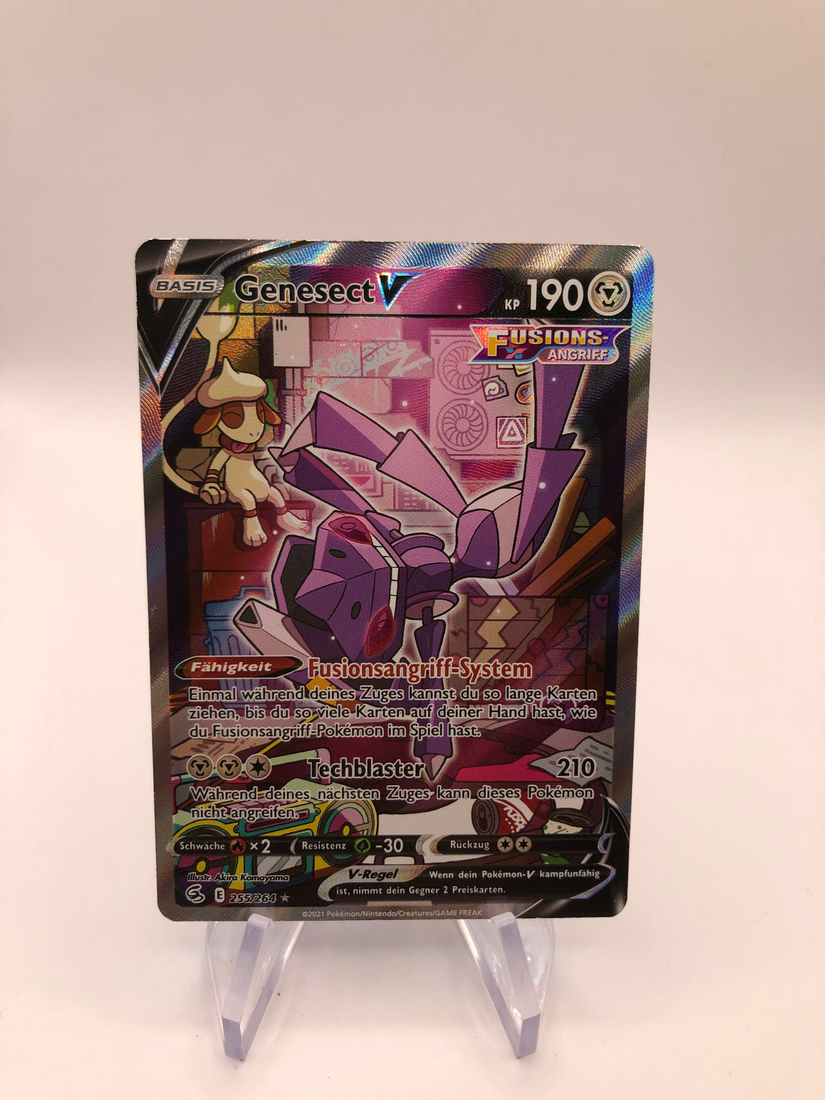 Pokemon Karte V Alt-Art Genesect 255/264 Deutsch