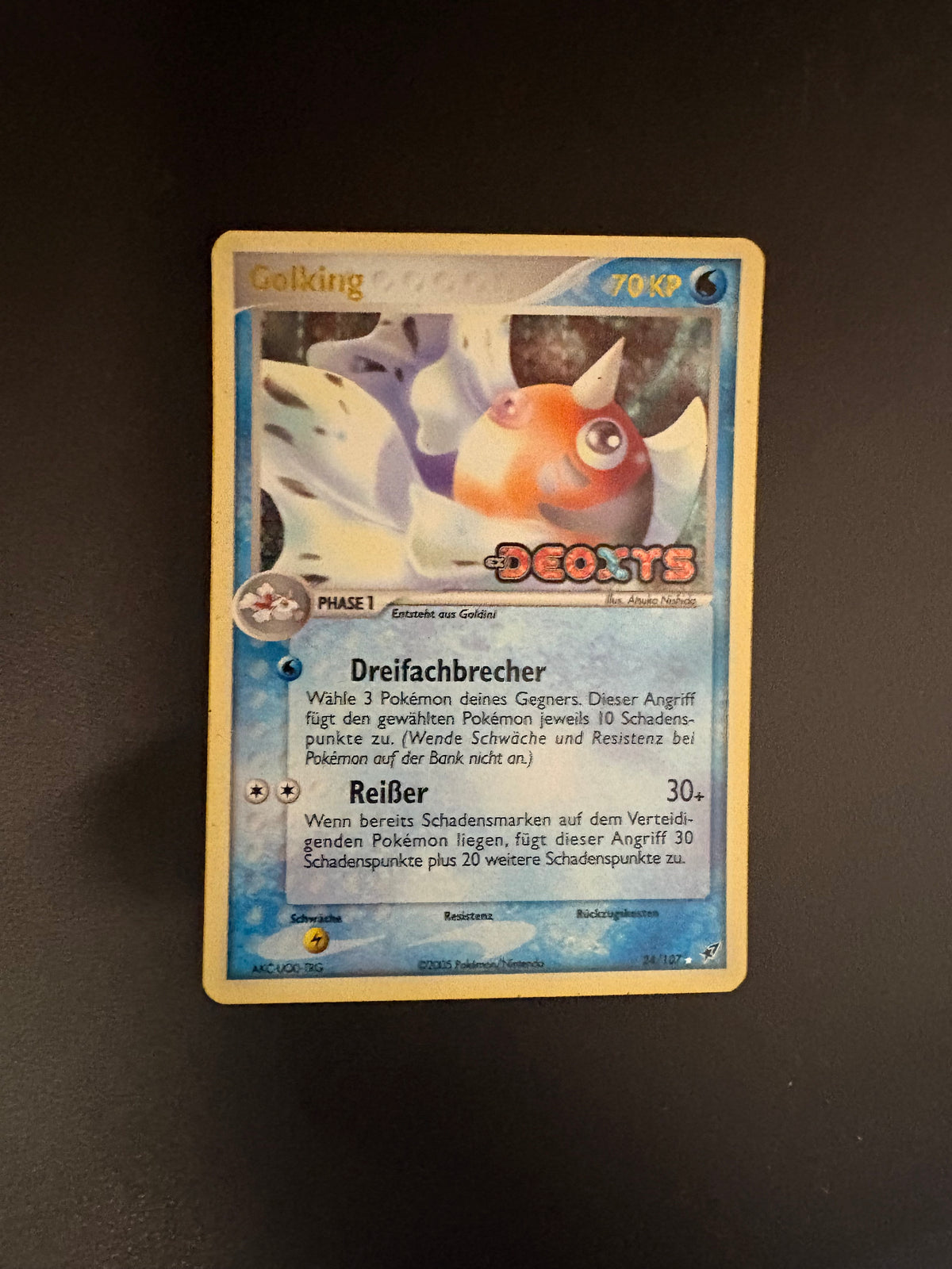 Pokemon Karte Revers Stamp Golking 24/107 Deutsch