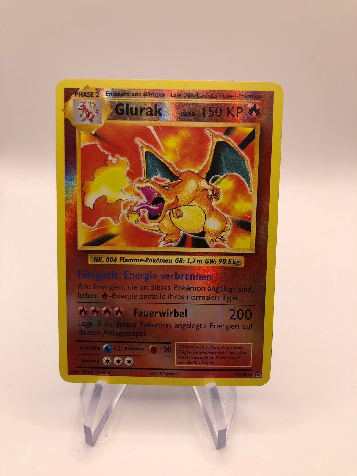 Pokemon Karte Revers Glurak 11/108 Deutsch