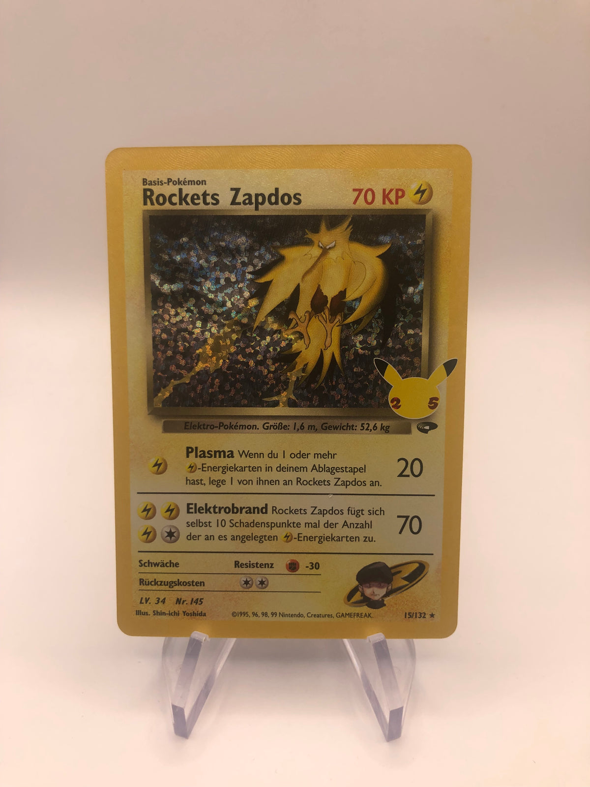 Pokemon Karte Holo Celebration Rockets Zapdos 15/132 Deutsch
