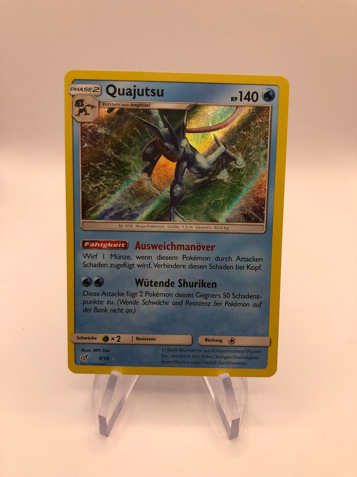 Pokemon Karte Holo Quajutsu 9/18 Deutsch