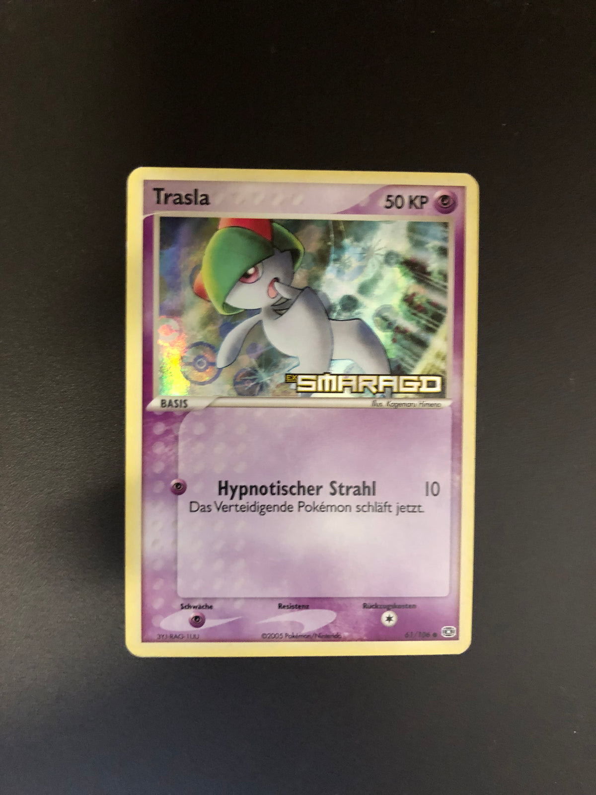 Pokemon Karte Revers Stamp Trasla 61/106 Deutsch