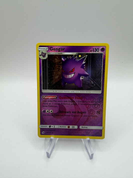 Pokemon Karte Reverse Holo Gengar 38/111 Deutsch