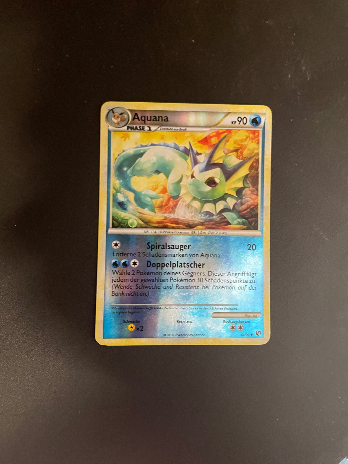 Pokemon Karte Revers Aquana 41/90 Deutsch