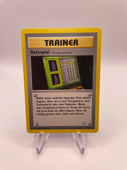 Pokemon Karte Ratespiel Neo Genesis 92/111 Deutsch