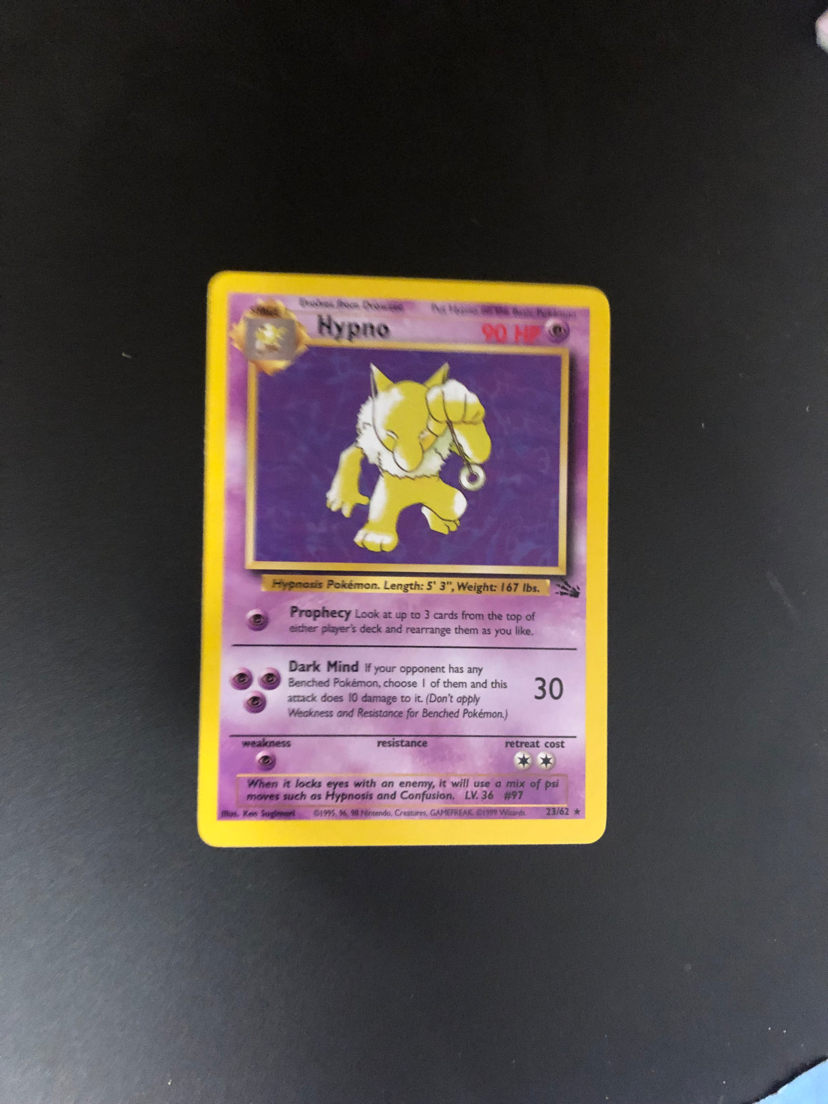 Pokemon Karte Fossil Hypno 23/62 Englisch