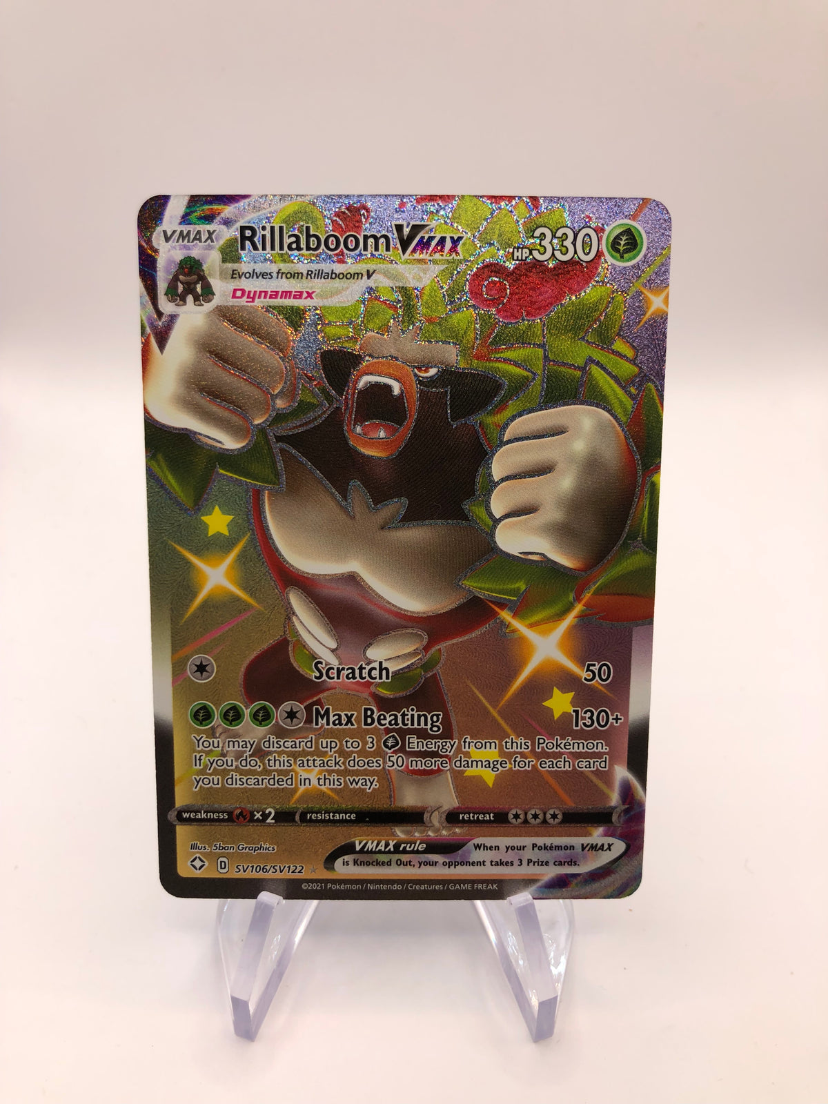 Pokemon Karte Fullart Vmax Rillaboom SV106/SV122 Englisch