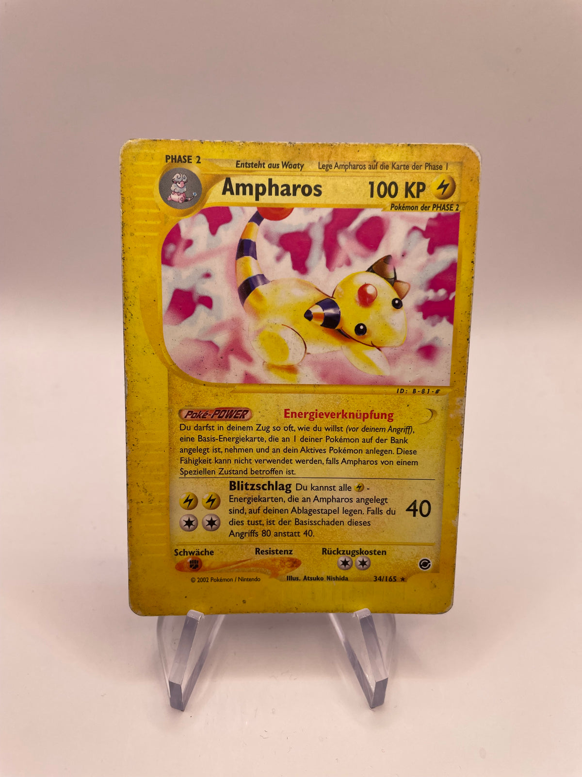 Pokemon Karte e-Series Ampharos 34/165 Deutsch