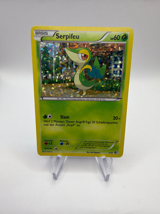 Pokemon Karte Holo Serpifeu 1/12 Deutsch