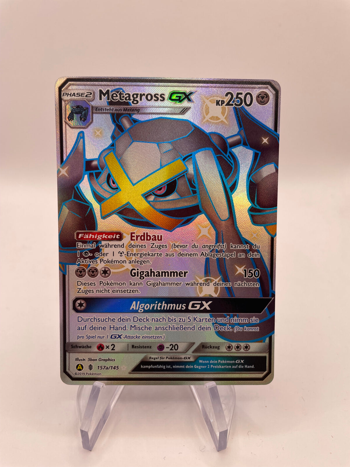 Pokemon Karte GX Fullart Metagross 157a/145 Deutsch