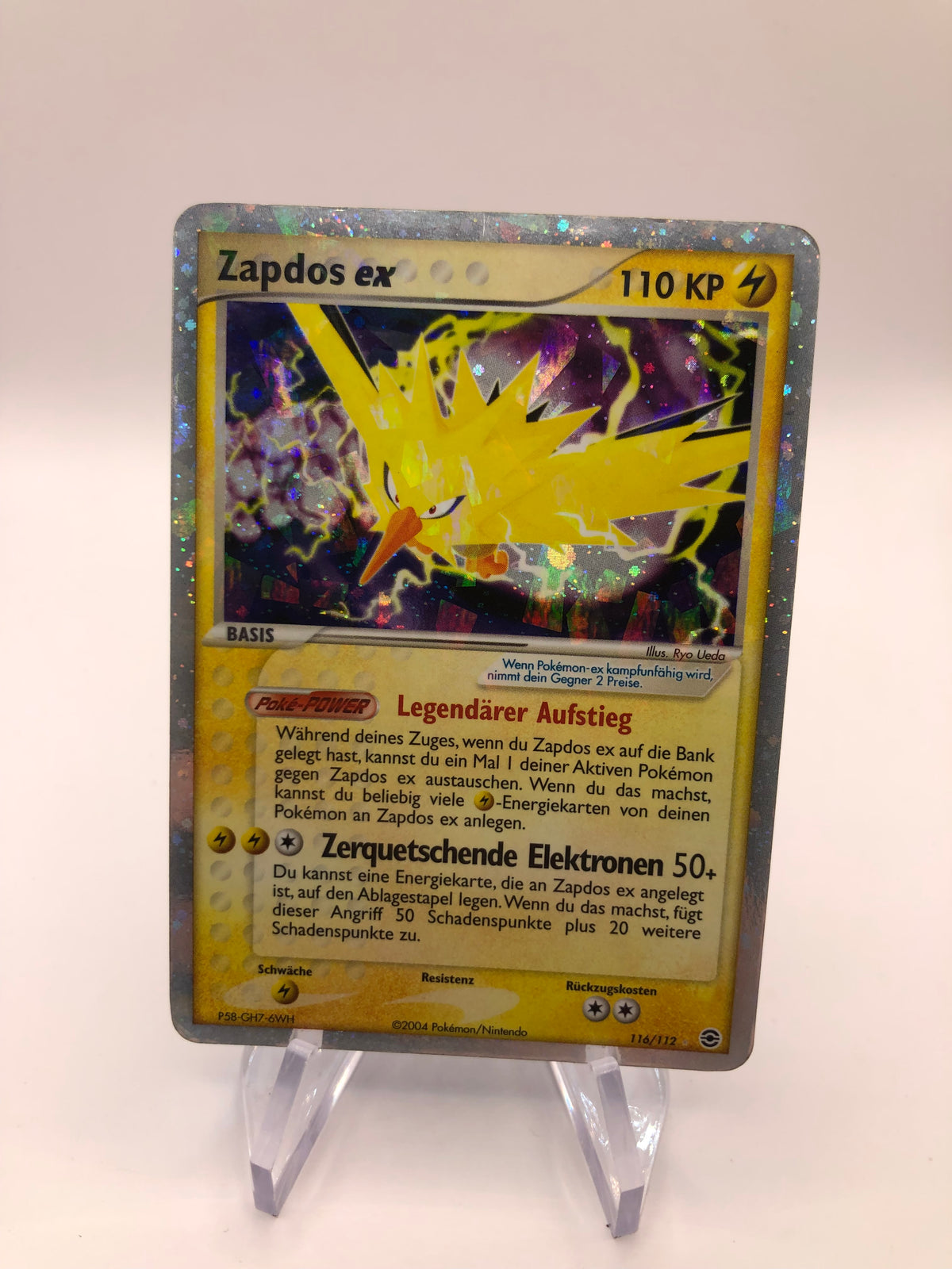 Pokemon Karte EX Holo Zapdos 116/112 Deutsch