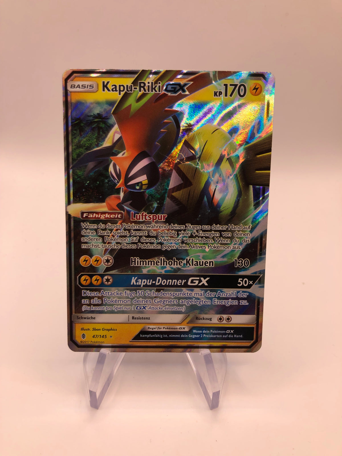 Pokemon Karte GX Kapu-Riki 47/145 Deutsch