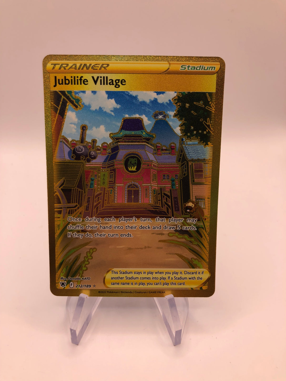 Pokemon Karte Trainer Gold Jubilife Village 212/189 Englisch