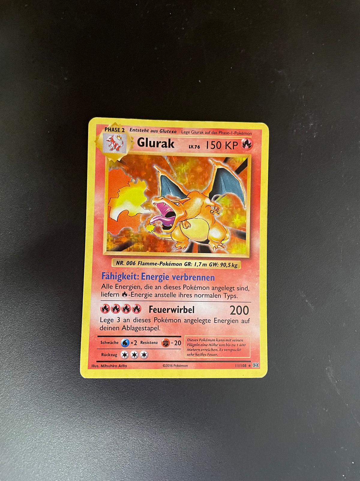 Pokemon Karte Holo Glurak 11/108 Deutsch