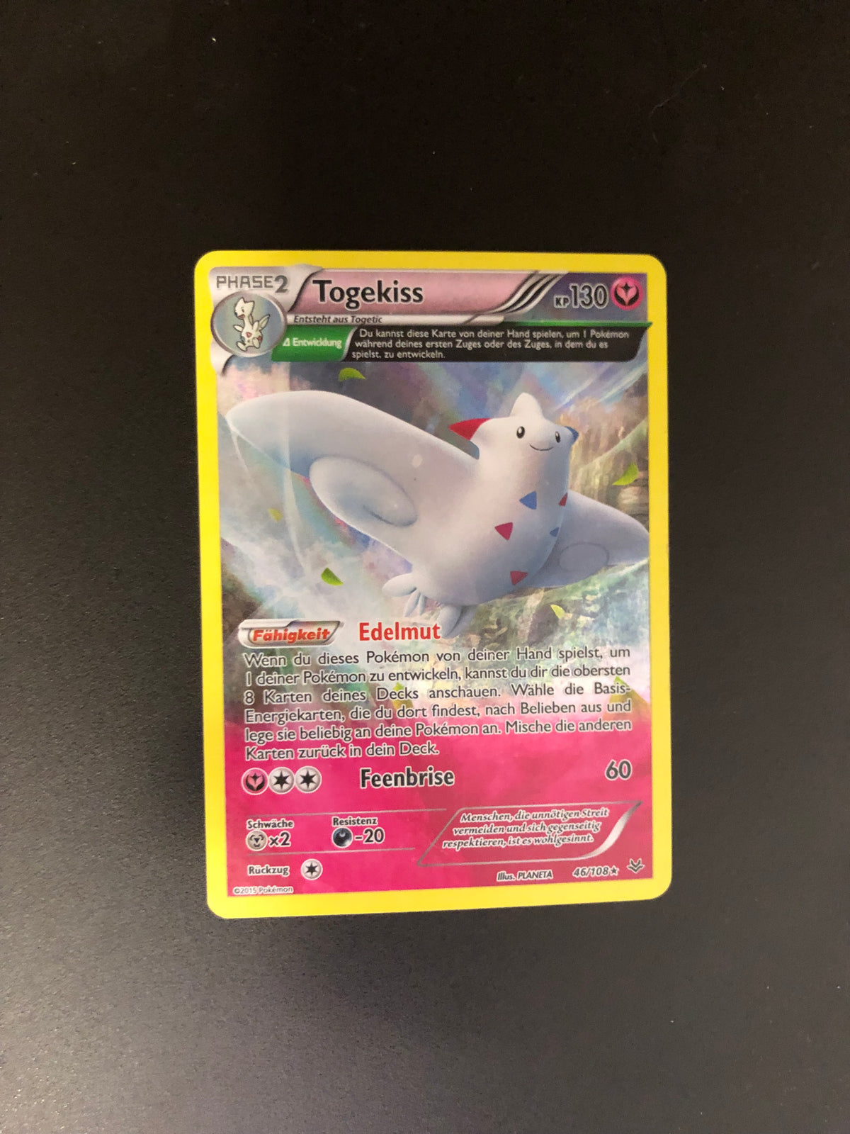 Pokemon Karte Art-Rare Togekiss 46/108  Deutsch