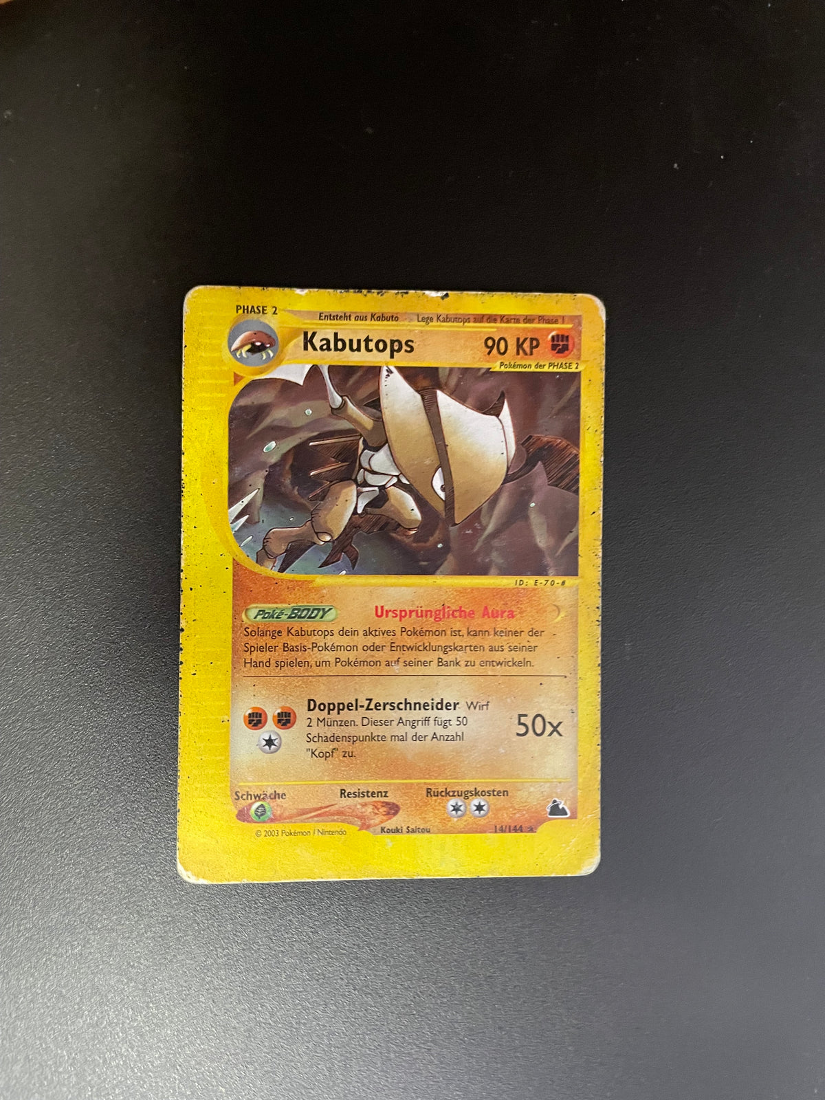 Pokemon Karte E-Series Kabutops 14/144 Deutsch