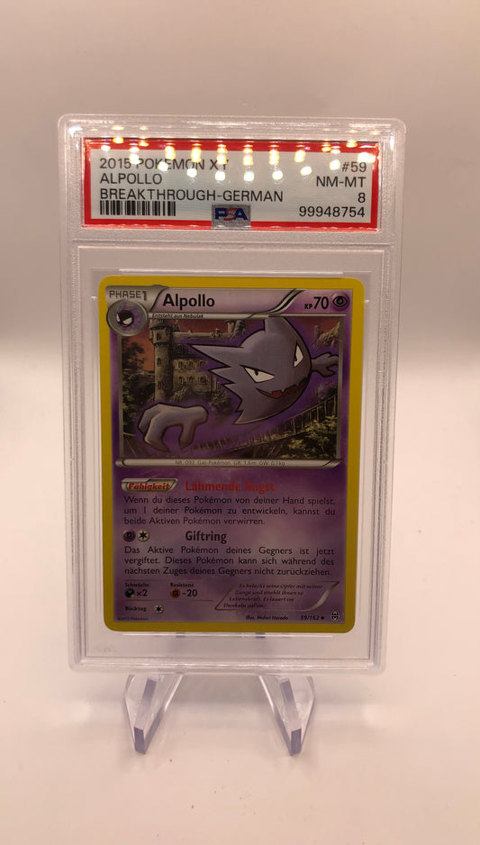 Pokemon Karte PSA 8 Alpollo 59/162 Deutsch