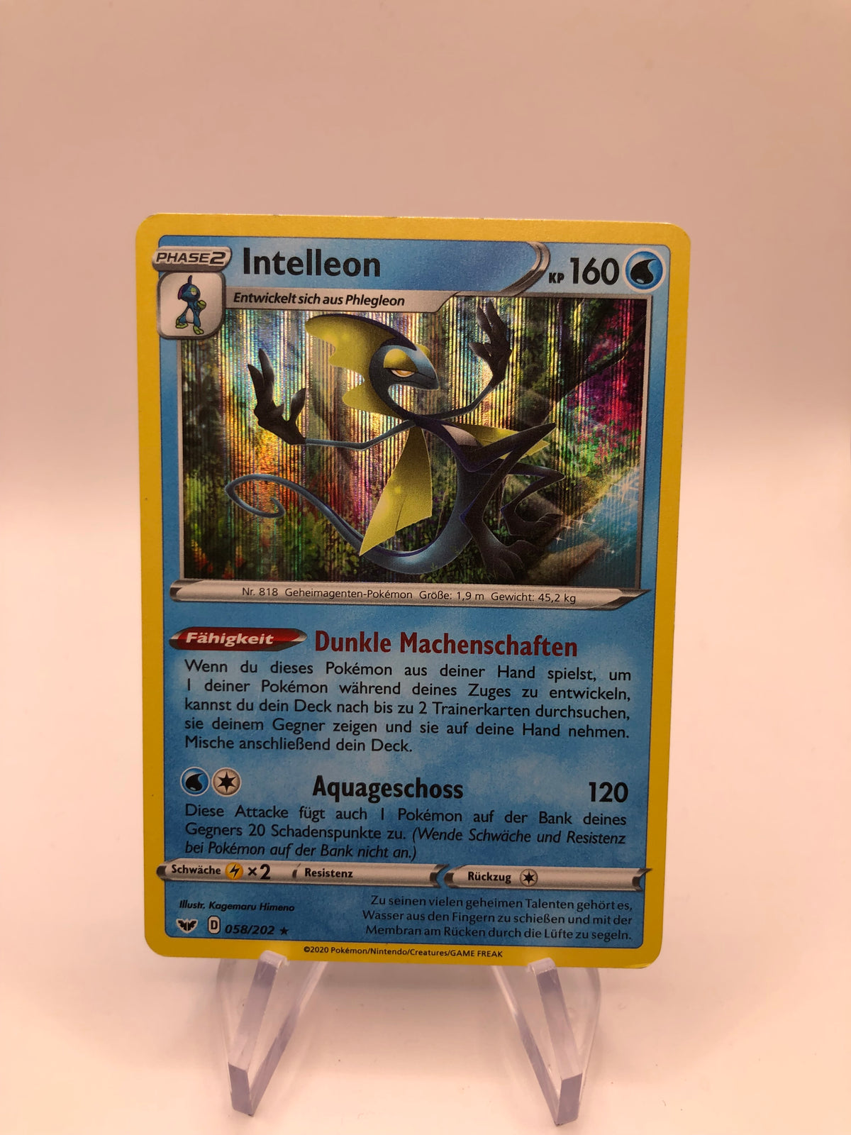 Pokemon Karte Holo Intelleon 58/202 Deutsch