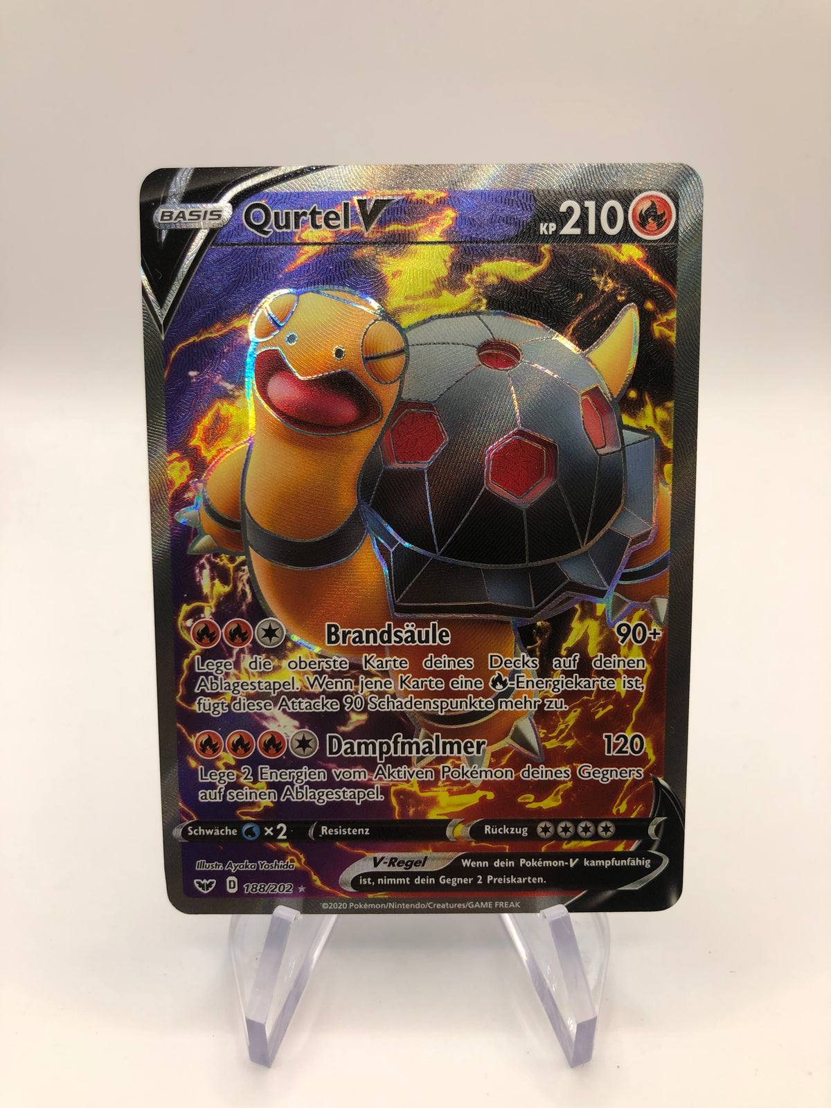 Pokemon Karte V Fullart Qurtel 188/202 Deutsch