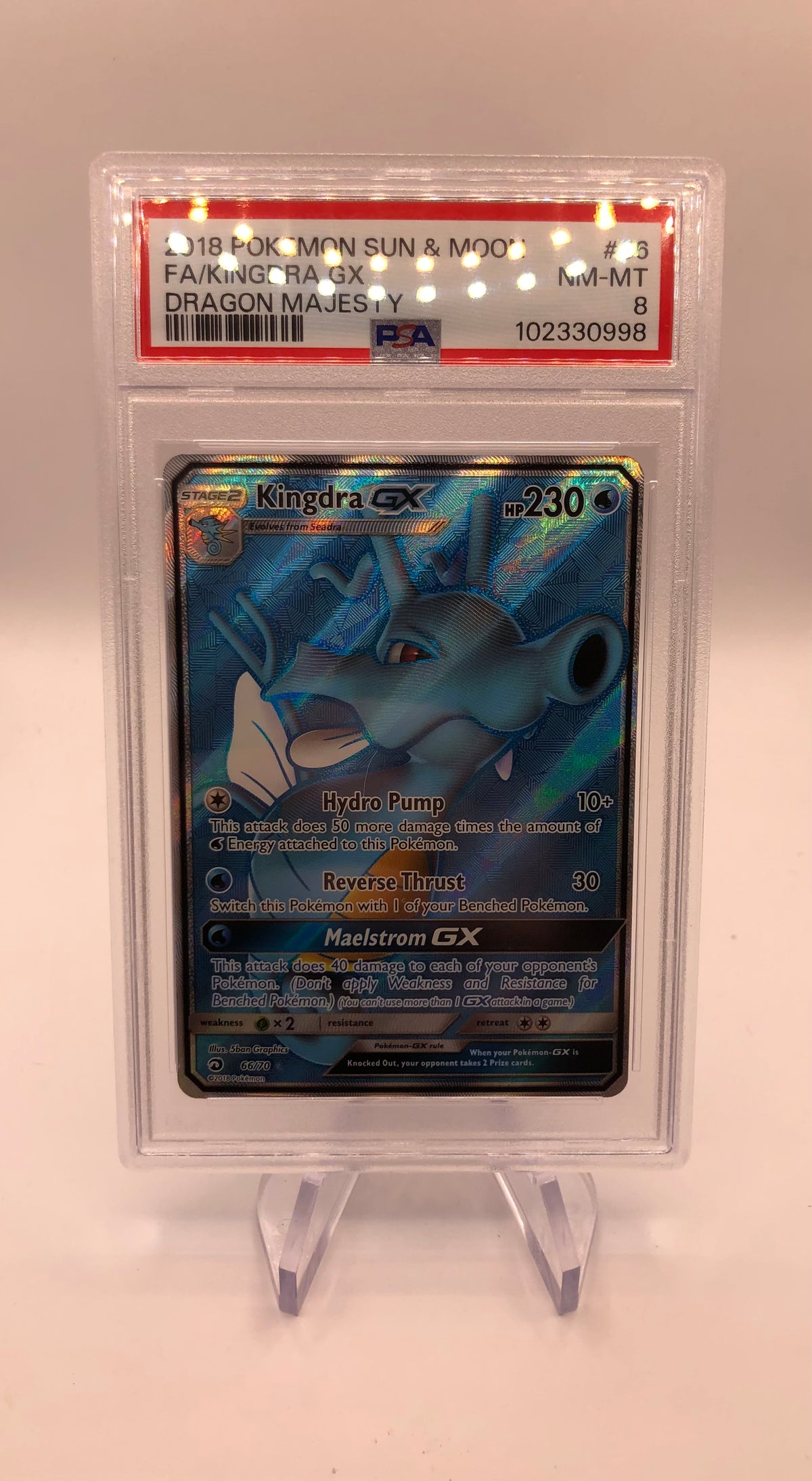 Pokemon Karte PSA 8 Fullart GX Seedraking 66/70 Englisch