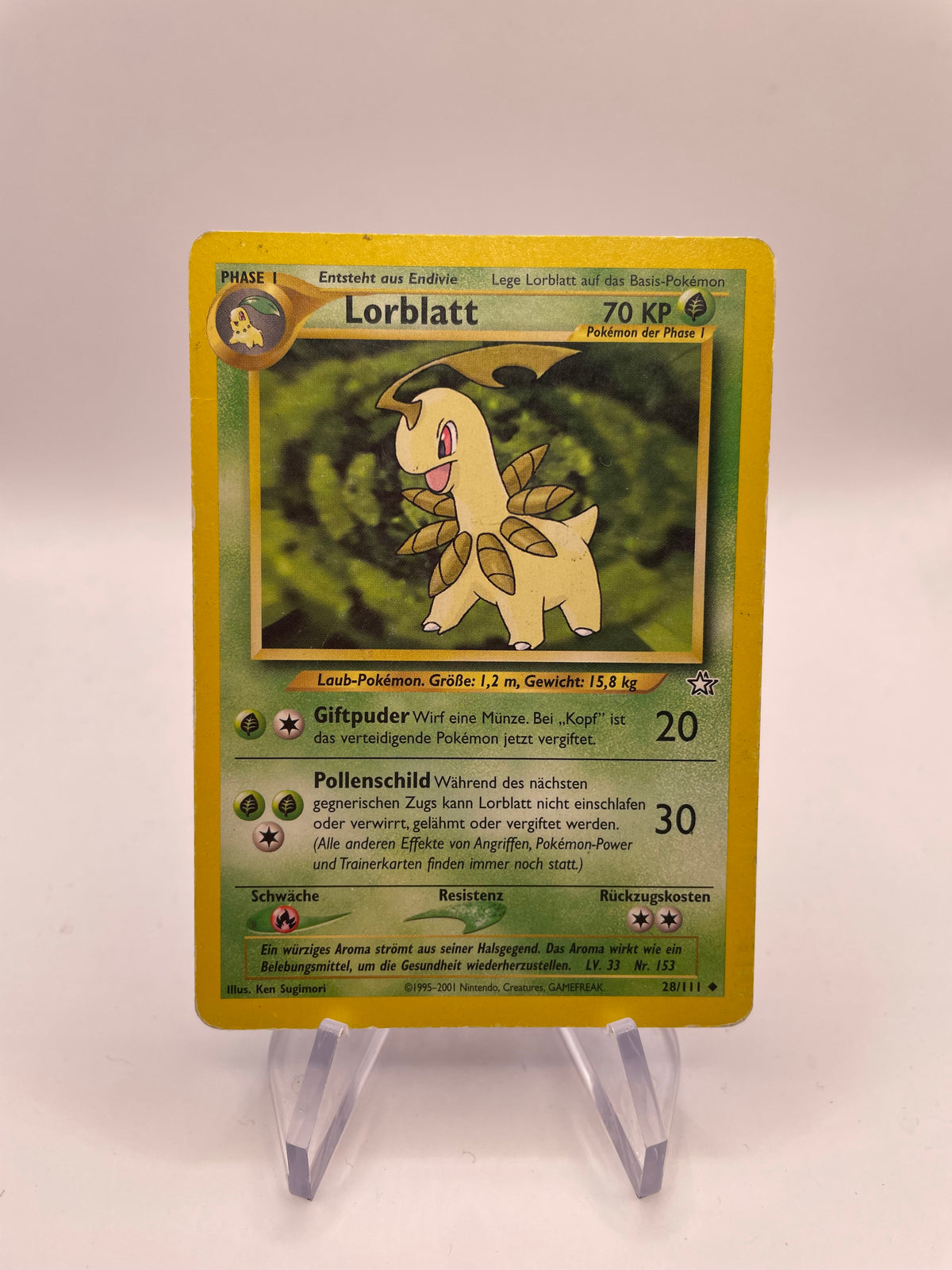 Pokemon Karte Neo Genesis Lorblatt 28/111 Deutsch