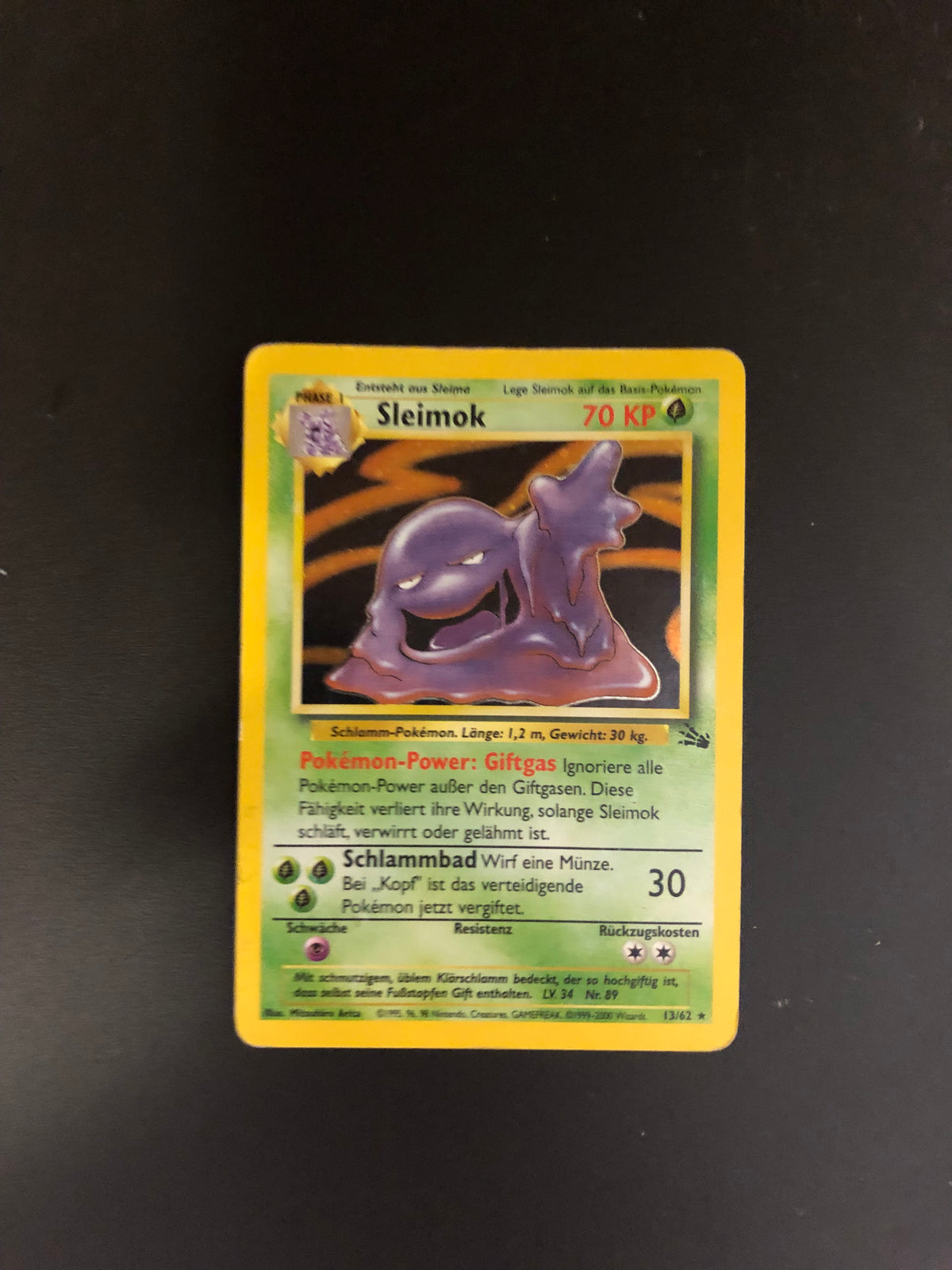 Pokemon Karte Holo Fossil Sleimok 13/62 Deutsch