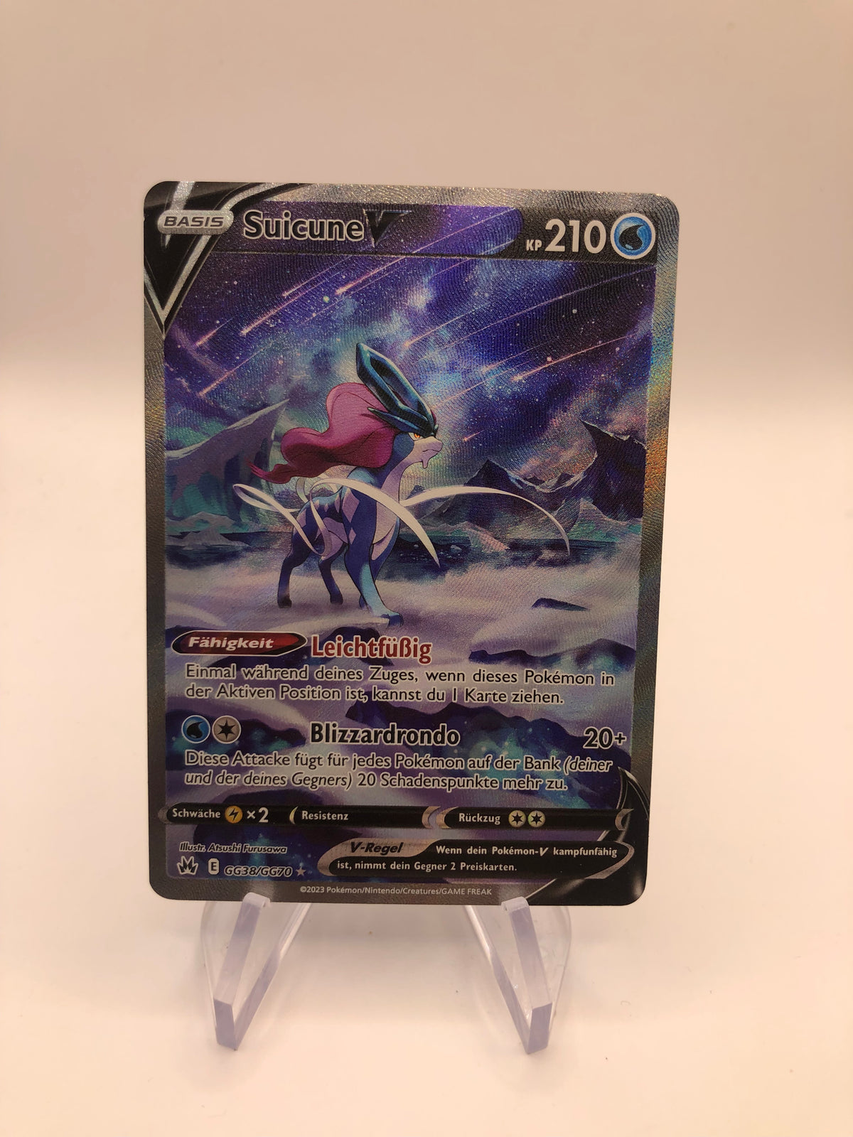 Pokemon Karte V alt-Art Suicune GG38/GG70 Deutsch