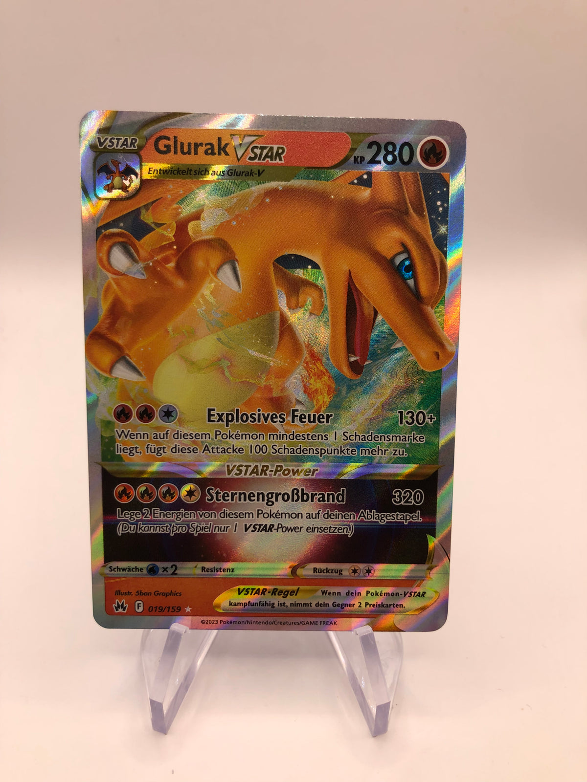Pokemon Karte Vstar Glurak 19/159 Deutsch