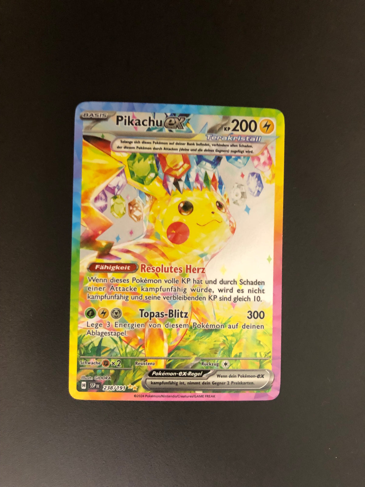 Pokemon Karte EX Alt-Art Pikachu 238/191 Deutsch