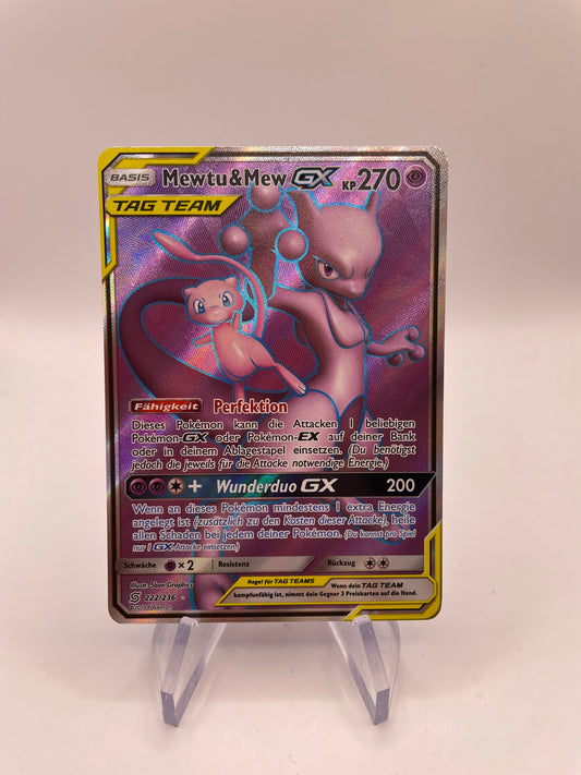 Pokemon Karte GX Tag Team Mewtu&Mew 222/236 Deutsch