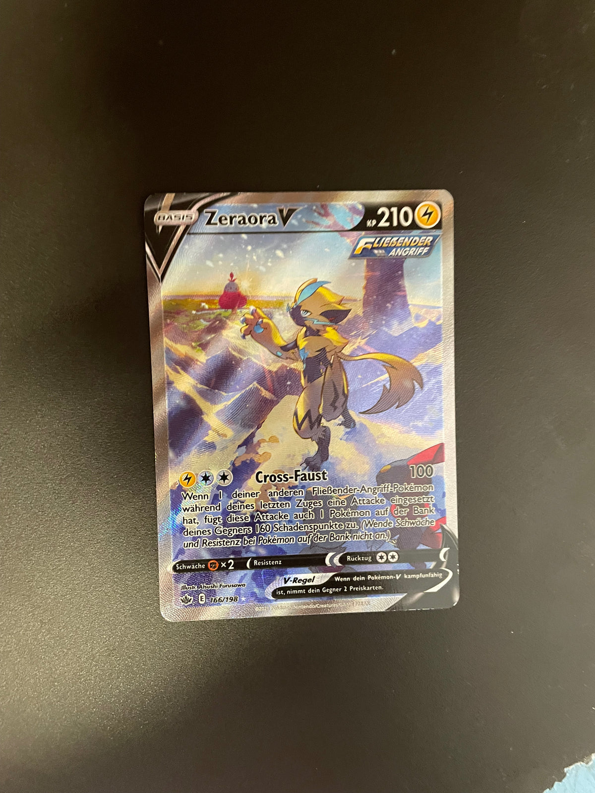Pokémon Karte V Alt-Art Zeraora 166/198 Deutsch