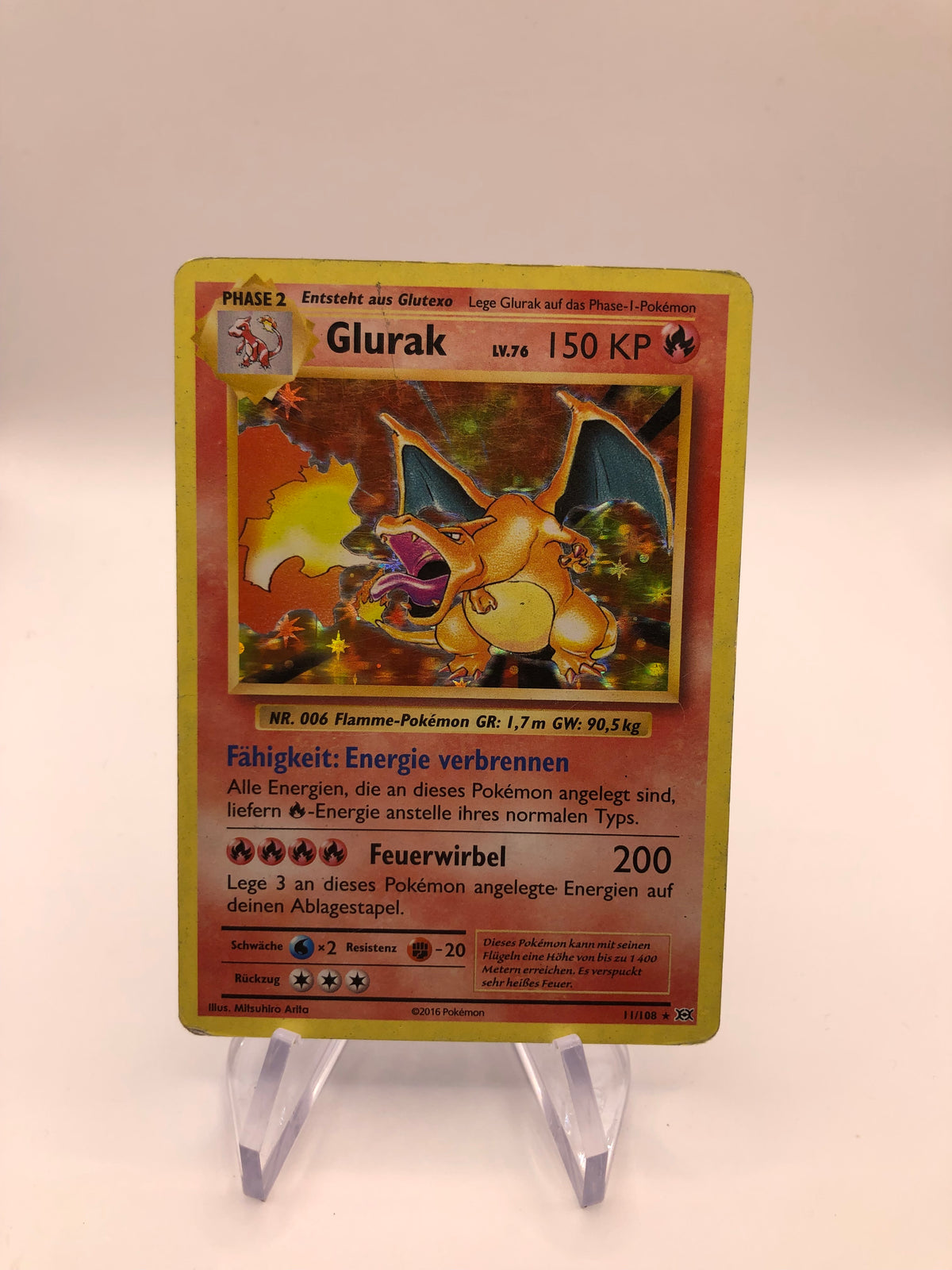 Pokemon Karte Holo Glurak 11/108 Deutsch