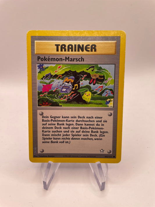 Pokemon Karte Neo Genesis Trainer Pokemon Marsch 102/111 Deutsch