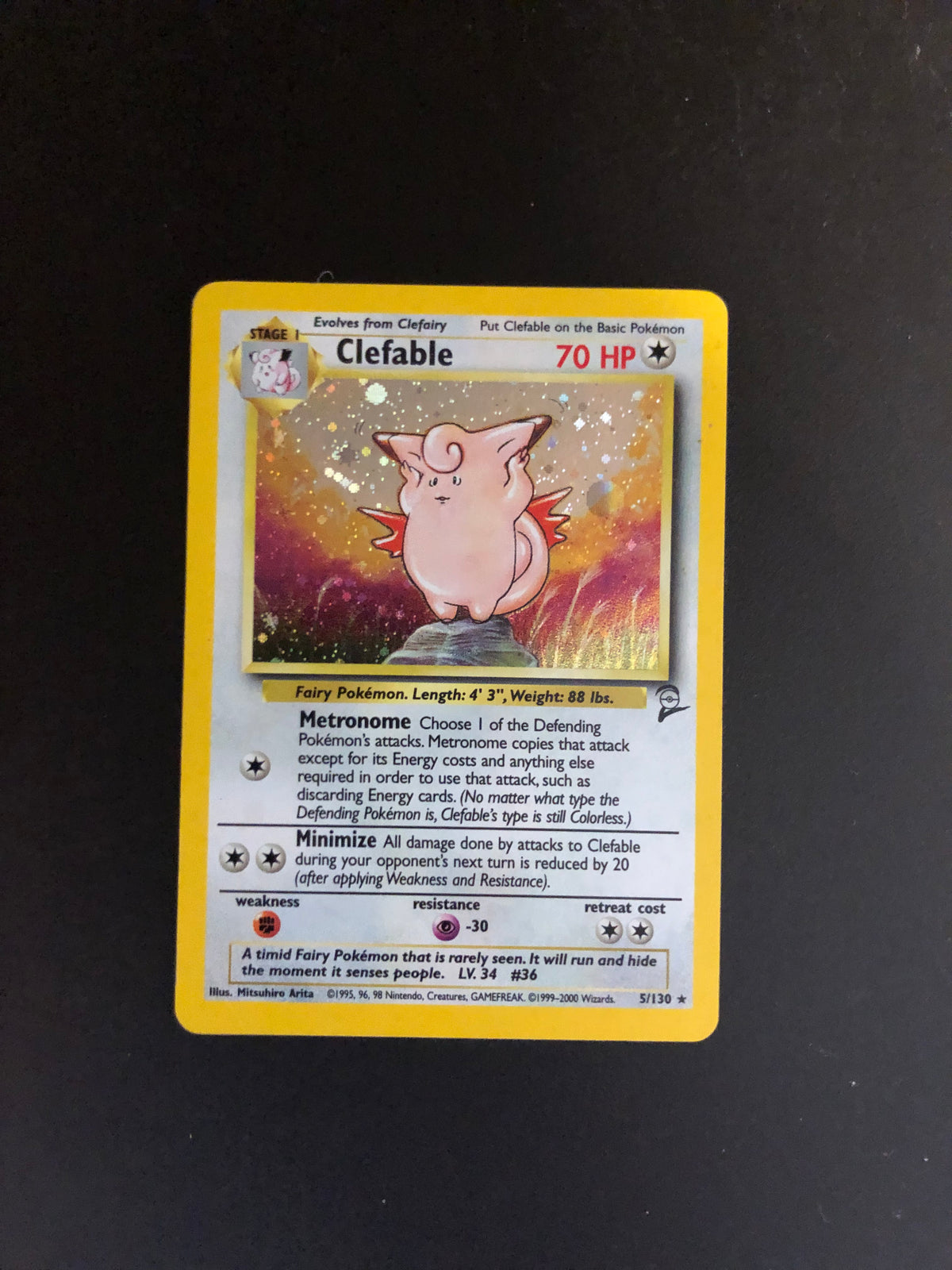 Pokemon Karte Holo Clefable 5/130 Englisch