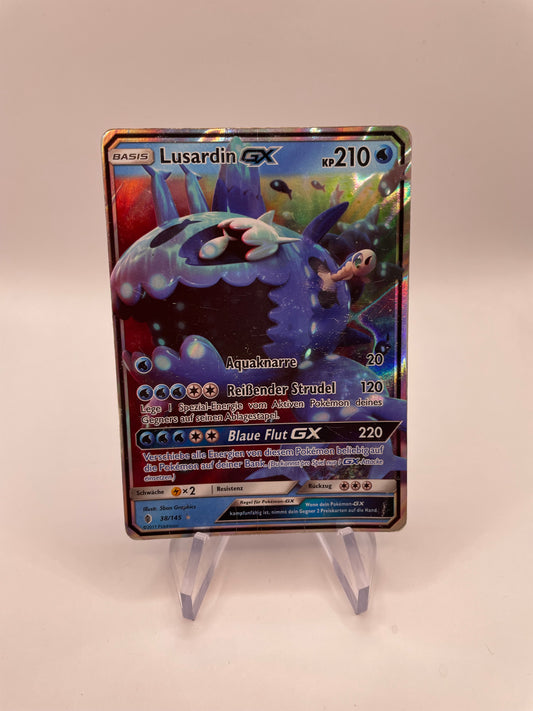 Pokemon Karte GX Lusardin 38/145 Deutsch