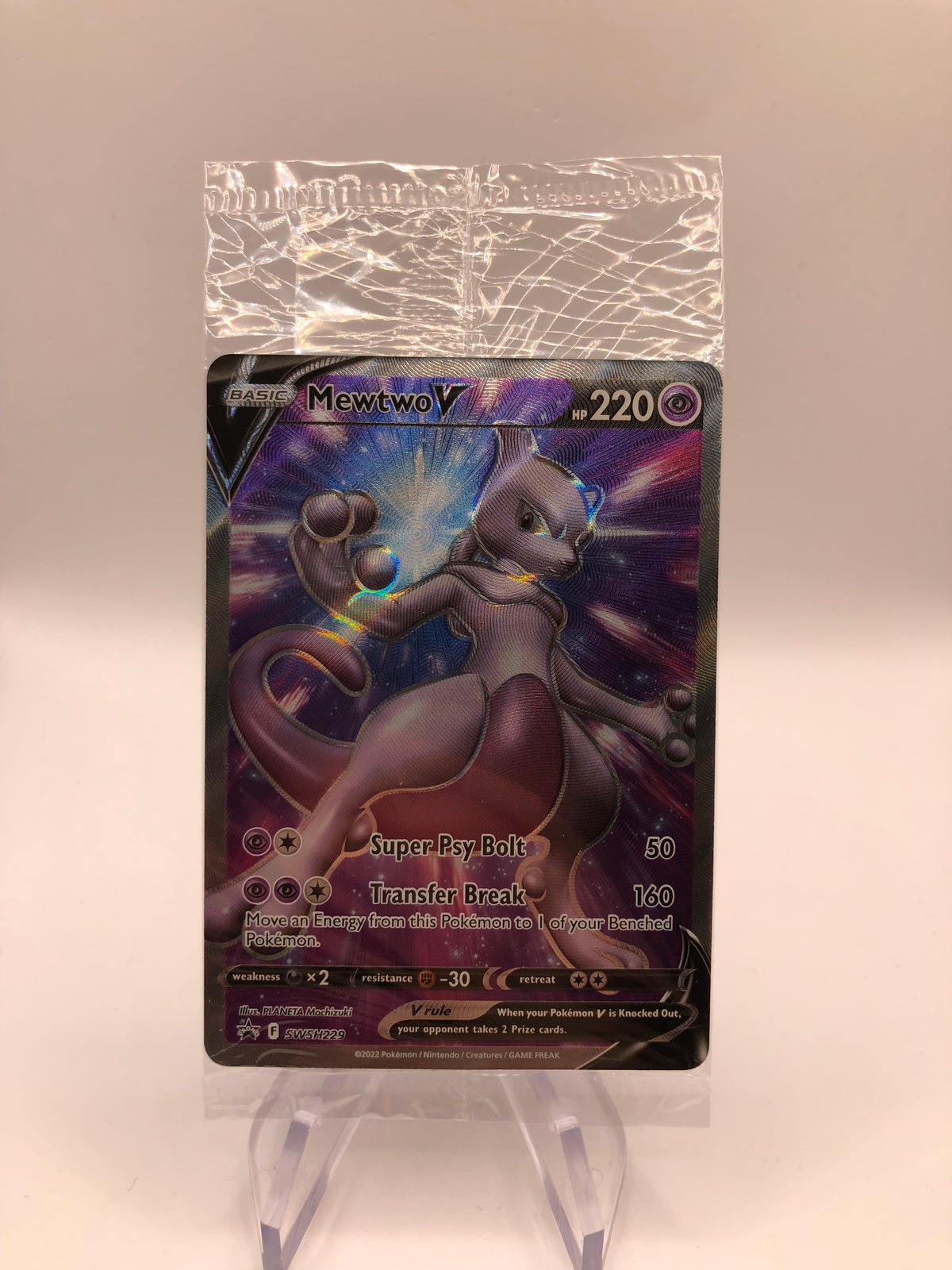 Pokemon Karte OVP Fullart V Promo Mewtwo SWSH229 Englisch