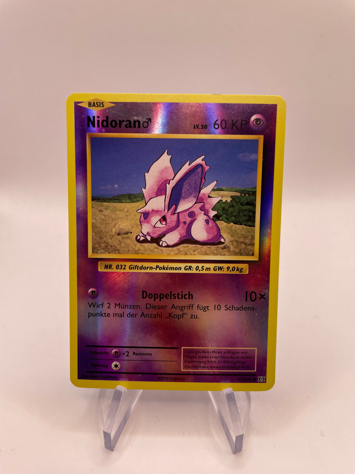 Pokemon Karte Revers Nidoran 43/108 Deutsch