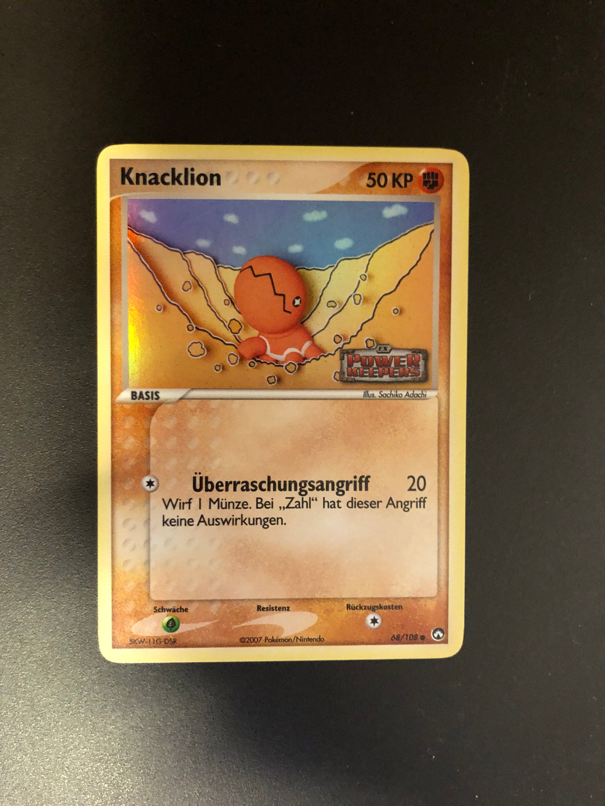 Pokemon Karte Revers Stamp Knacklion 68/108 Deutsch