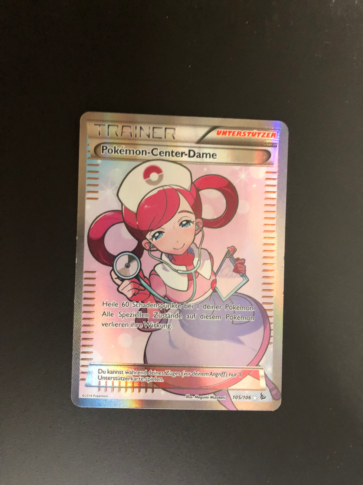 Pokemon Karte Trainer Pokemon-Center-Dame 105/106 Deutsch