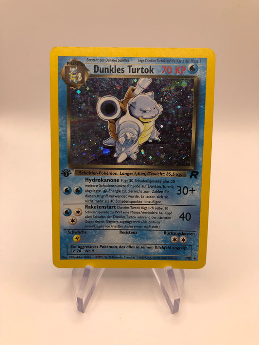 Pokemon Karten Holo 1st Edition Dunkles Turtok 3/82 Deutsch