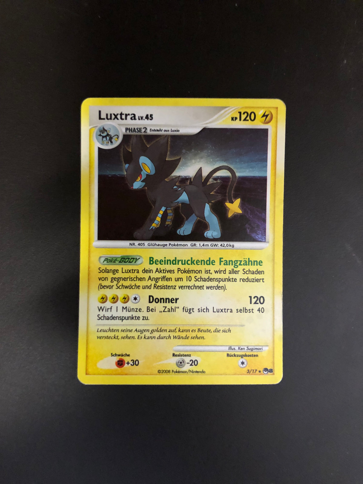 Pokemon Karte Holo Luxtra 3/17 Deutsch