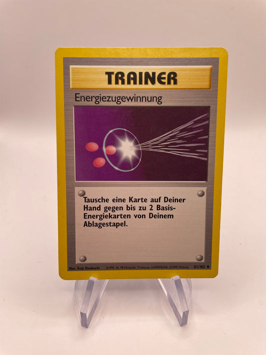 Pokemon Karte Base Set Trainer Energiezugewinnung 81/102 Deutsch