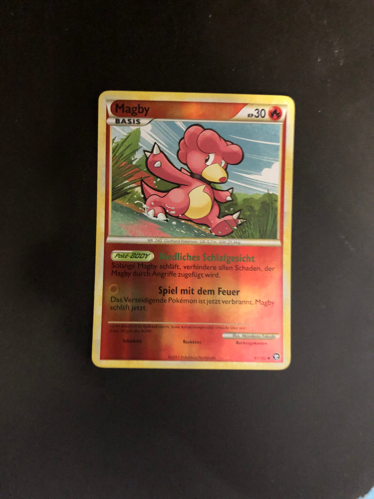 Pokemon Karte Revers Magby 41/102 Deutsch