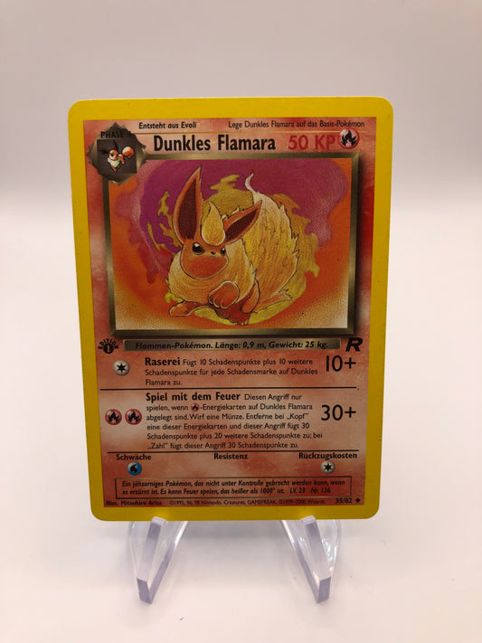 Pokemon Karte 1st Edtion Dunkles Flamara 35/82 Deutsch