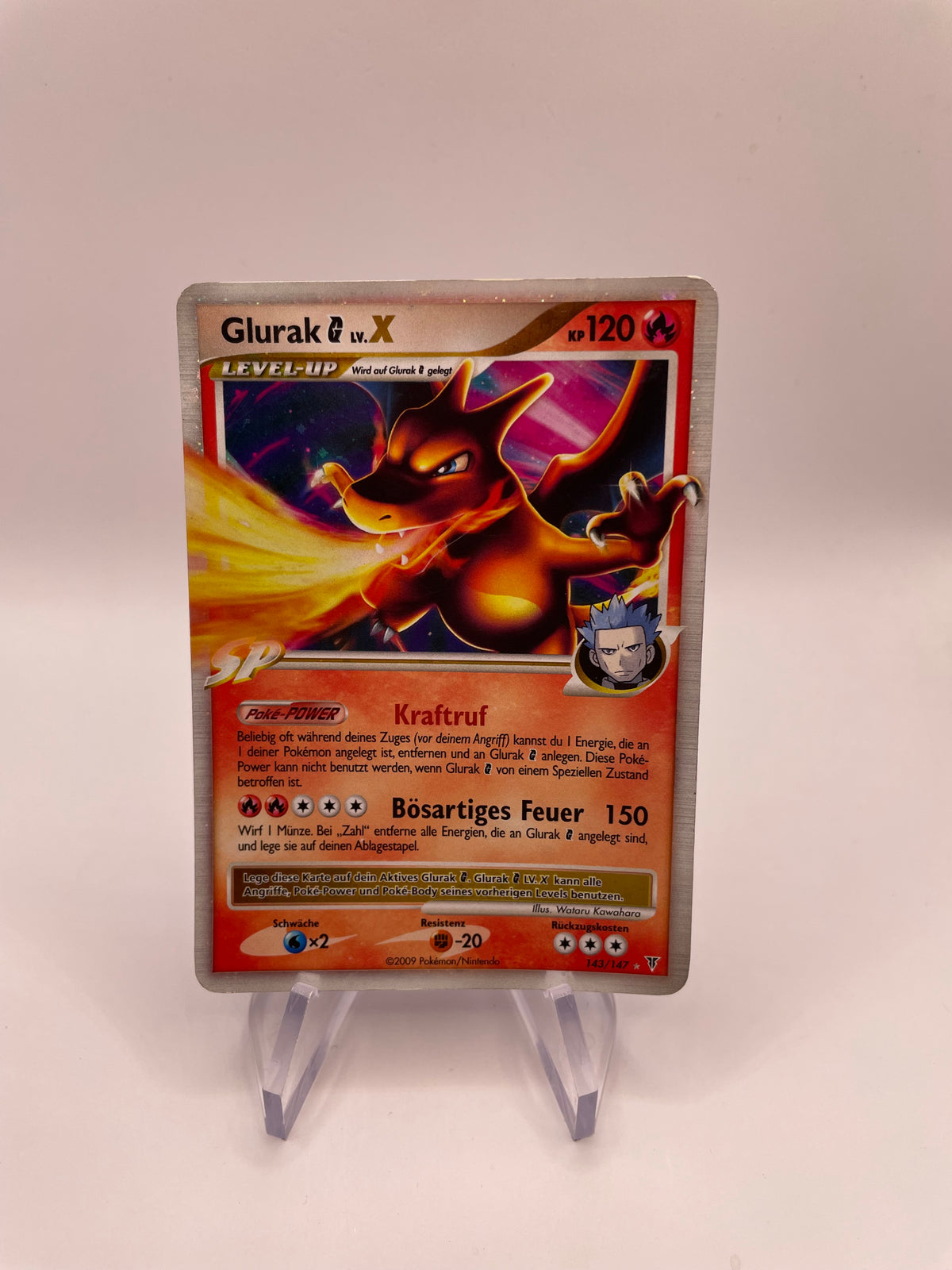 Pokemon Karte Lv.X Glurak 143/147 Deutsch