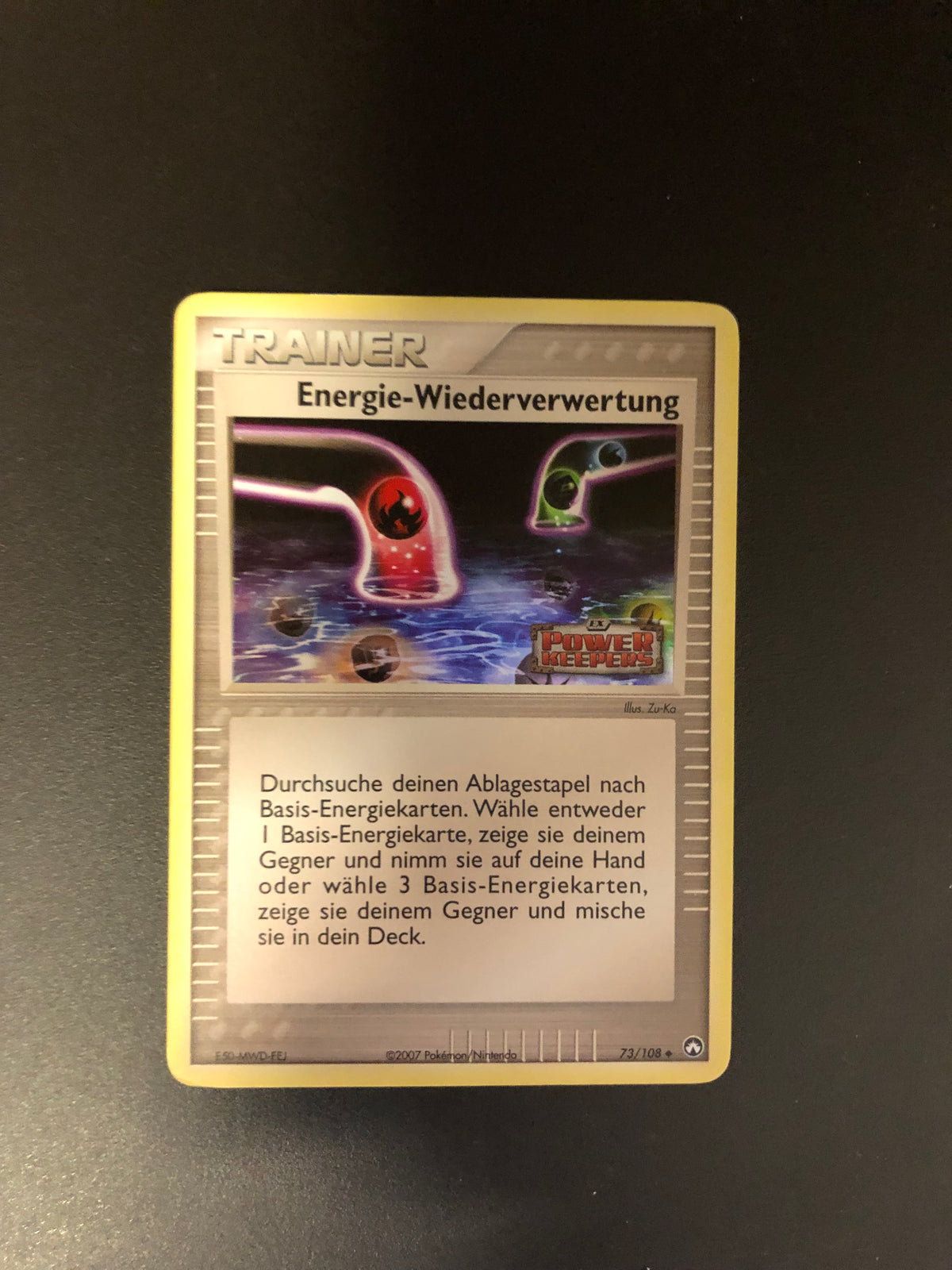 Pokemon Karte Revers Stamp Trainer Energie-Wiederverwertung 73/108 Deutsch