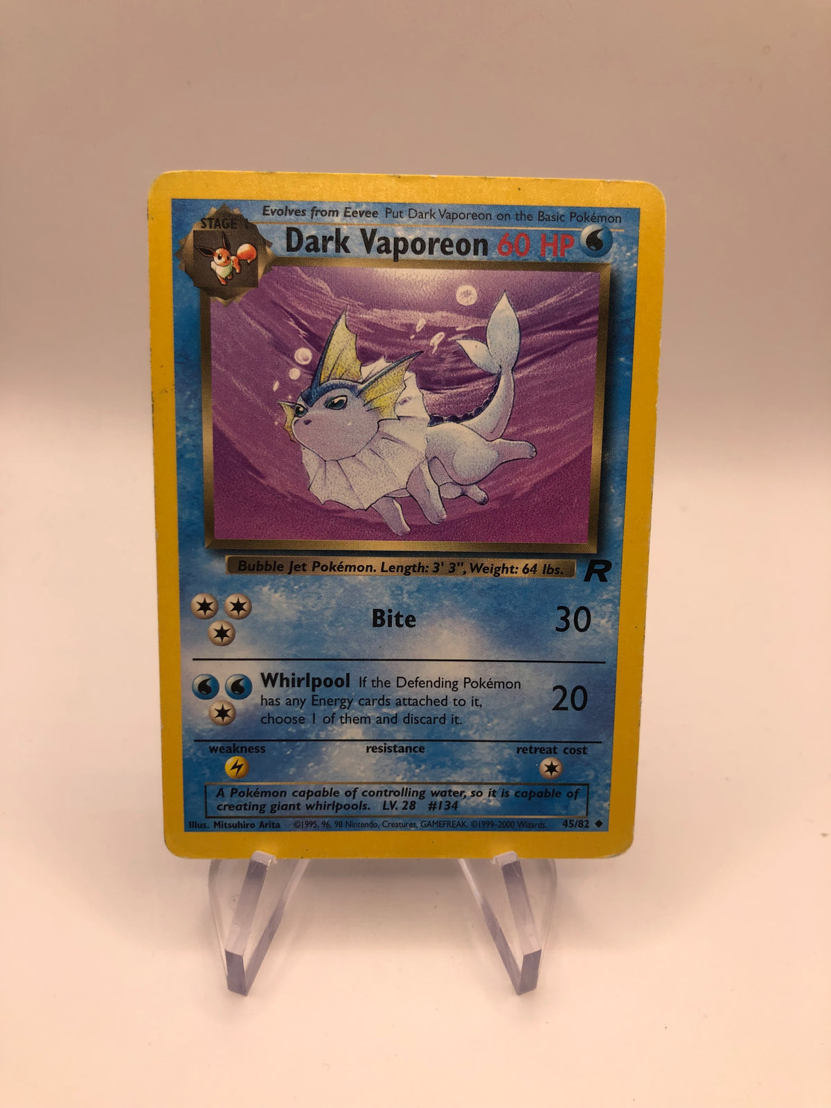 Pokemon Karte Rocket Dunkles Aquana 45/82 Englisch