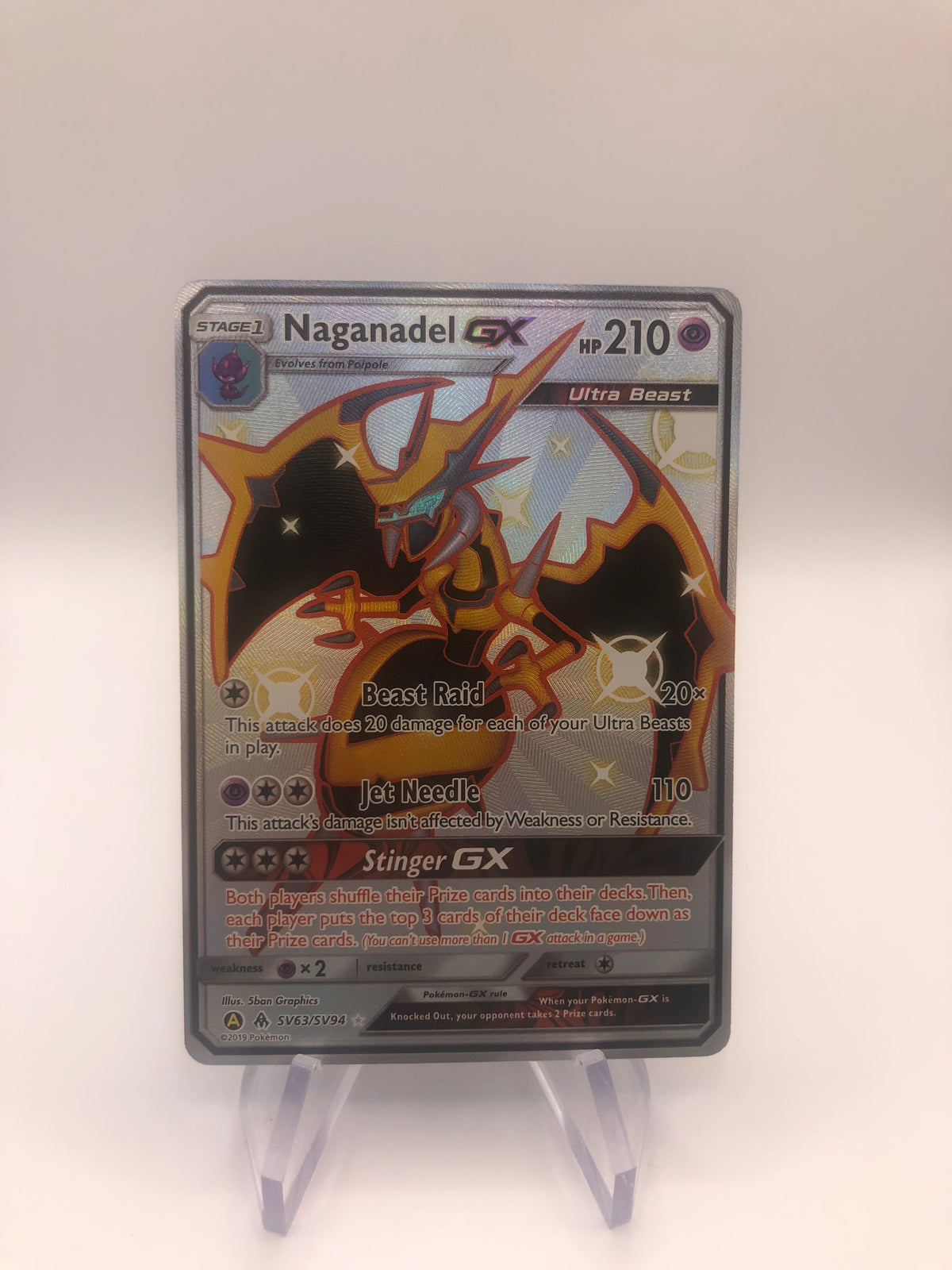 Pokemon Karte GX Fullart Agoyon SV63/SV94 Englisch