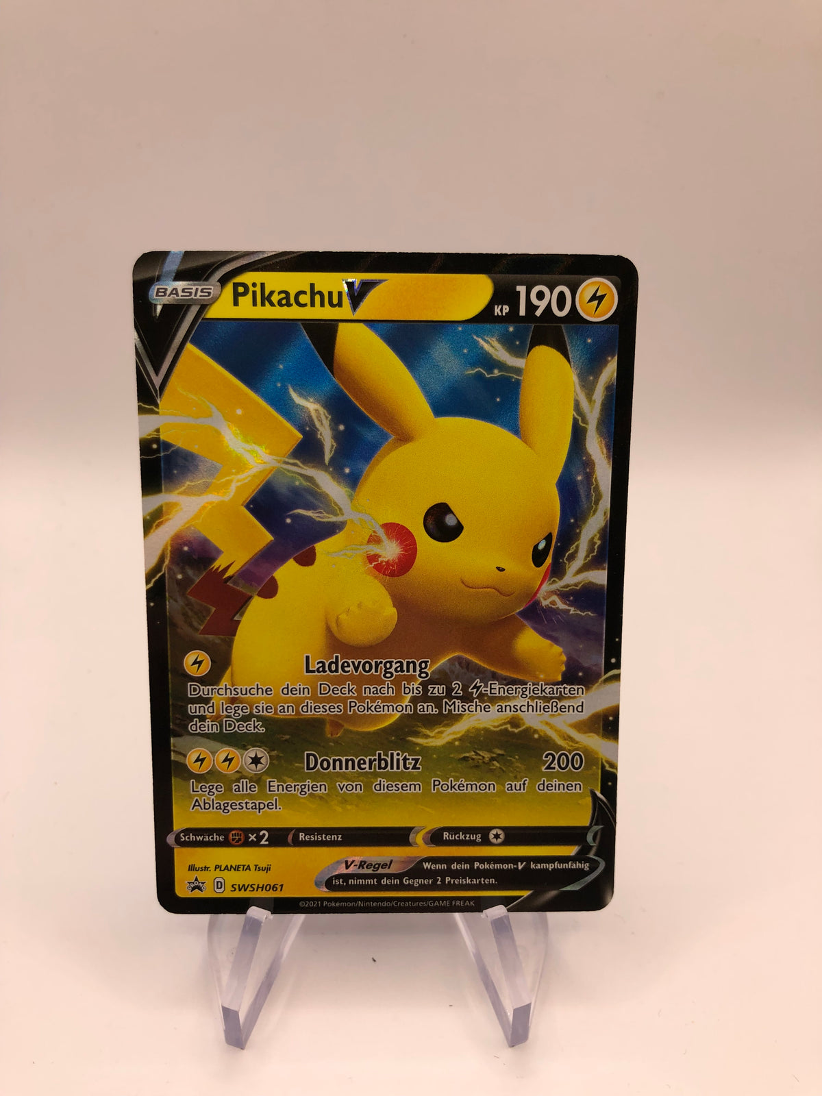 Pokemon Karte Promo V Pikachu SWSH61 Deutsch
