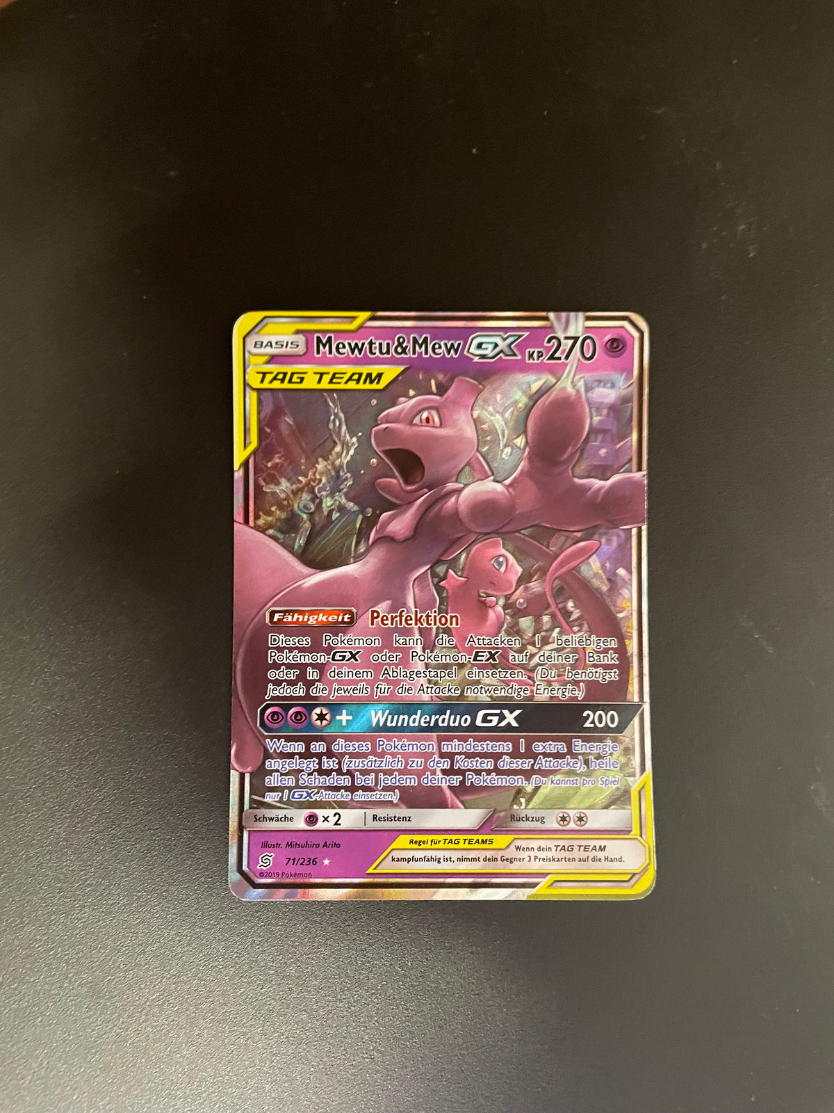Pokemon Karte GX Tag Team Mewtu & Mew 71/236 Deutsch